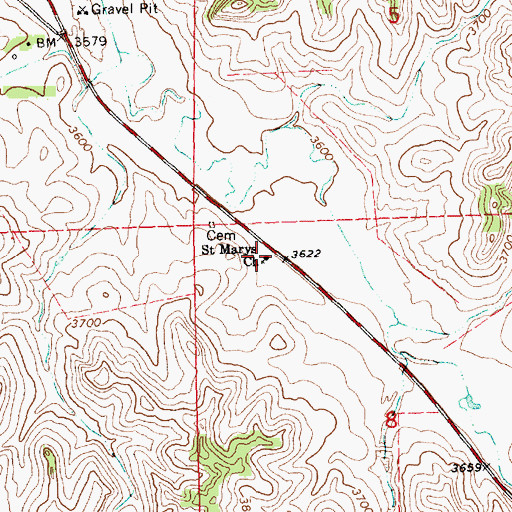Topographic Map of Saint Marys Church, NE