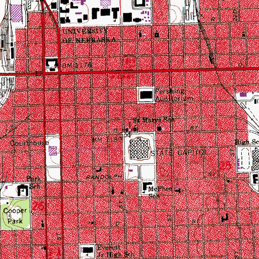 Topographic Map of Saint Marys School, NE