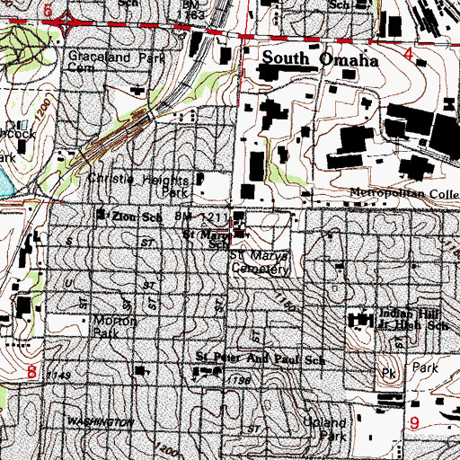 Topographic Map of Saint Marys School, NE