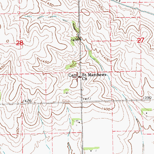 Topographic Map of Saint Matthews Church, NE