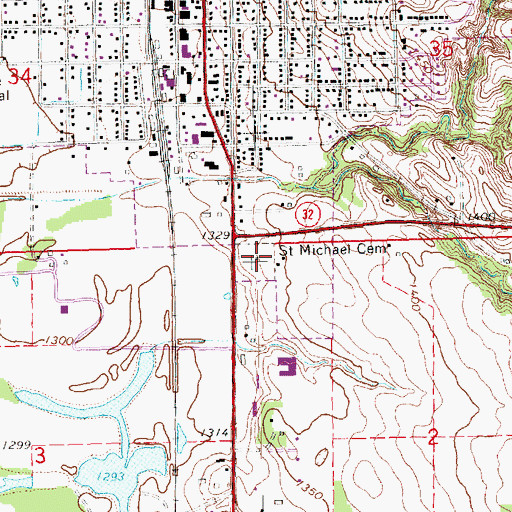 Topographic Map of Saint Michael Cemetery, NE