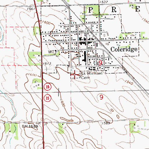 Topographic Map of Saint Michael Cemetery, NE