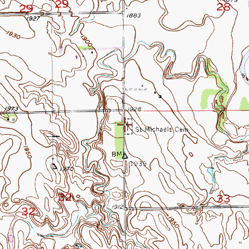 Topographic Map of Saint Michaels Cemetery, NE