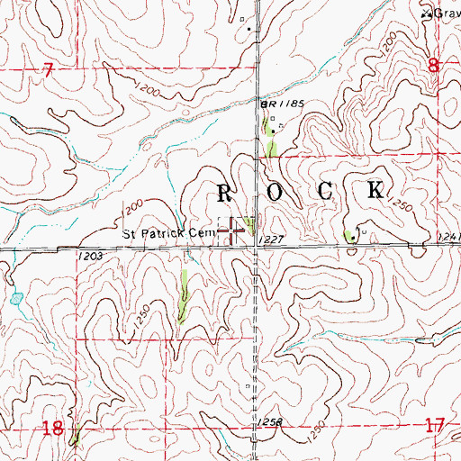 Topographic Map of Saint Mary and Saint Patrick Cemetery, NE