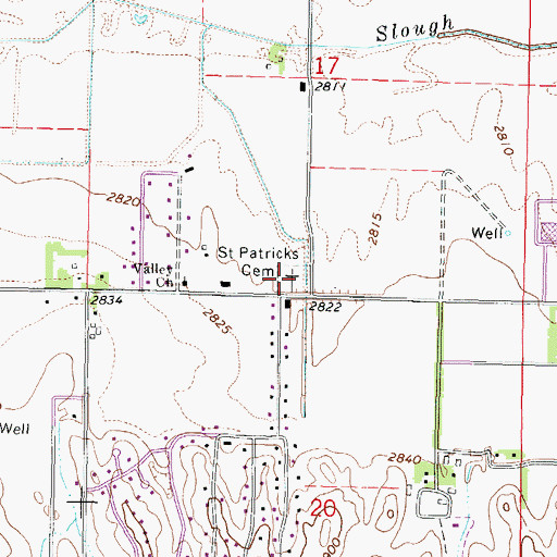 Topographic Map of Saint Patrick Cemetery, NE