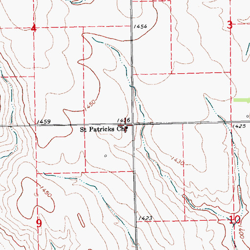 Topographic Map of Saint Patricks Church, NE