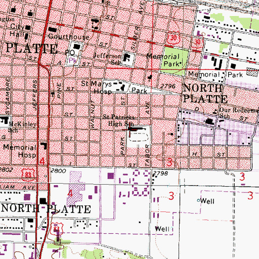 Topographic Map of Saint Patricks High School, NE