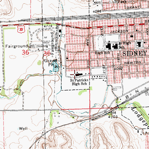 Topographic Map of West Elementary School, NE