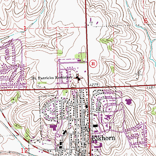 Topographic Map of Saint Patricks Catholic School, NE