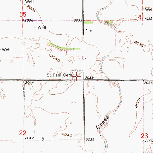Topographic Map of Saint Paul Cemetery, NE