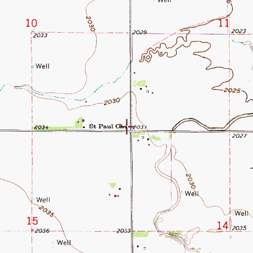 Topographic Map of Saint Paul Church, NE