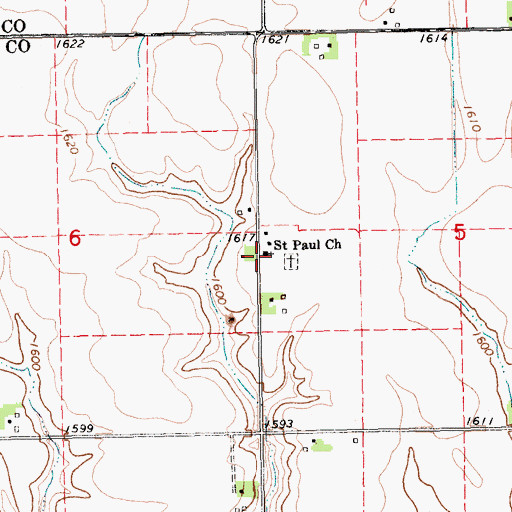 Topographic Map of Saint Paul Church, NE