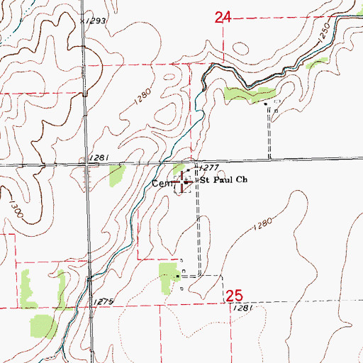 Topographic Map of Saint Paul Church, NE
