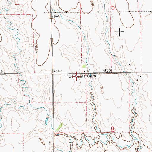 Topographic Map of Saint Pauls Cemetery, NE