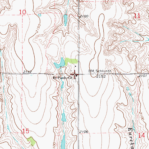Topographic Map of Saint Pauls Church, NE