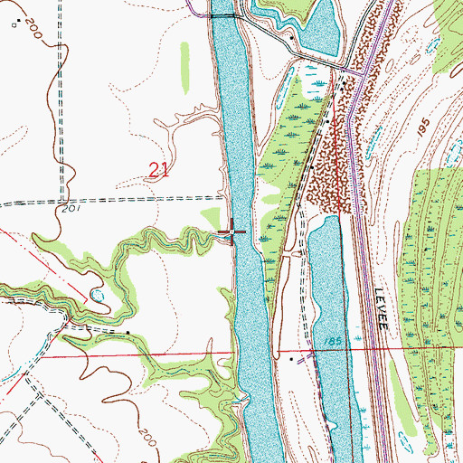 Topographic Map of Tuni Creek, AR