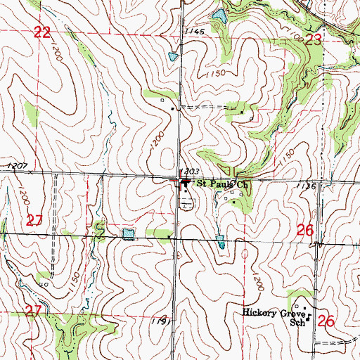 Topographic Map of Saint Pauls Church, NE