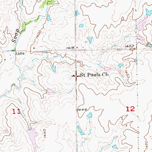 Topographic Map of Saint Pauls Church, NE