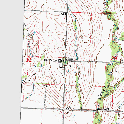 Topographic Map of Saint Pauls Church, NE