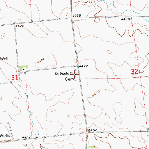 Topographic Map of Saint Pauls Church, NE