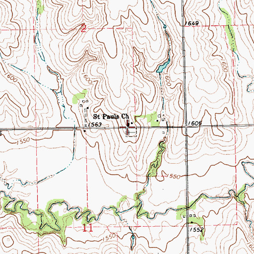 Topographic Map of Saint Pauls Church, NE