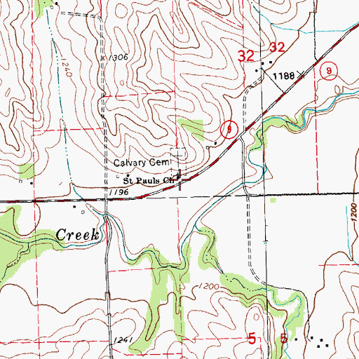 Topographic Map of Saint Pauls Church, NE