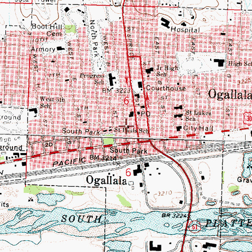 Topographic Map of Saint Pauls School, NE