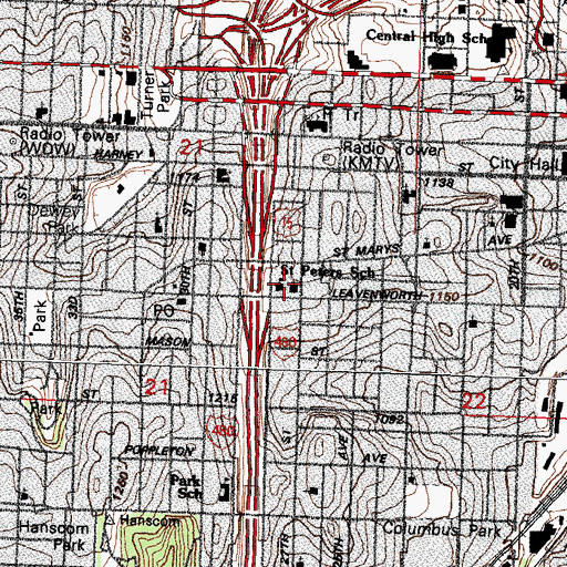 Topographic Map of Saint Peter School, NE