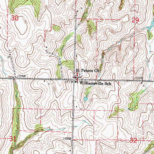 Topographic Map of Saint Peters Church, NE