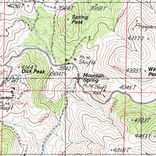 Topographic Map of Mountain Spring, AZ
