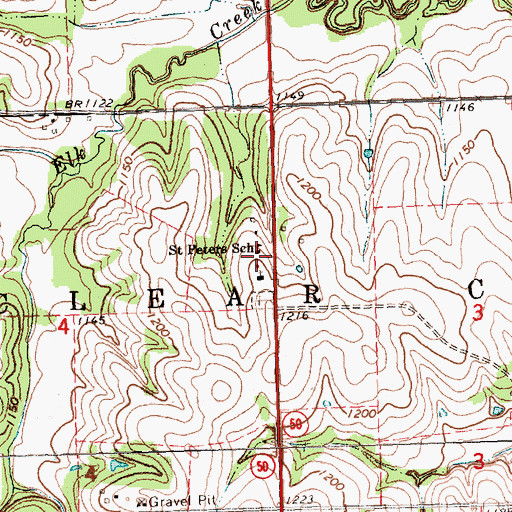 Topographic Map of Saint Peters School, NE