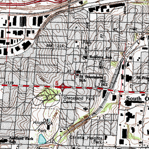 Topographic Map of Saint Stanislaus School, NE