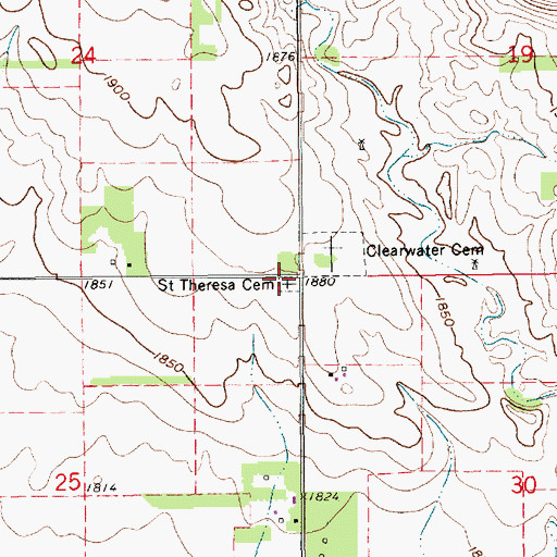 Topographic Map of Saint Theresa Cemetery, NE