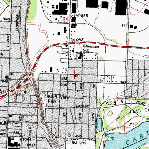 Topographic Map of Saint Therese School, NE