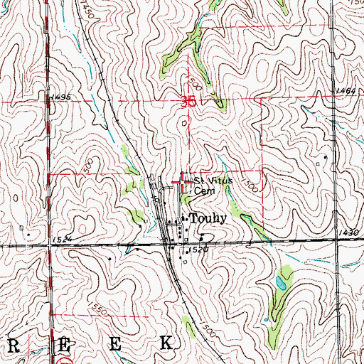 Topographic Map of Saint Vitus Cemetery, NE