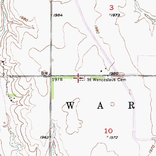 Topographic Map of Saint Wenceslaus Cemetery, NE