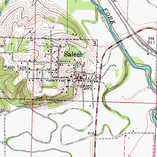 Topographic Map of Salem, NE