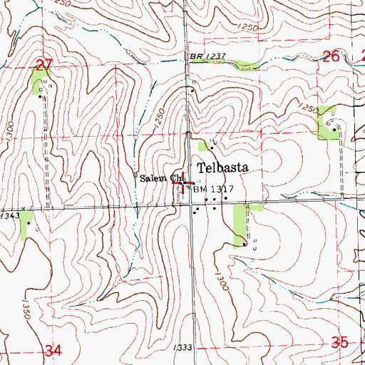 Topographic Map of Salem Church, NE