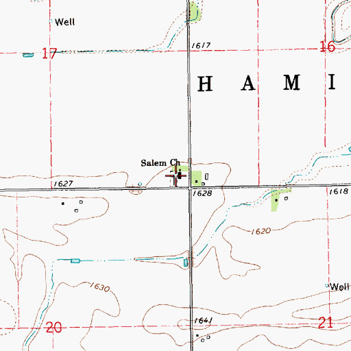 Topographic Map of Salem Mennonite Church, NE