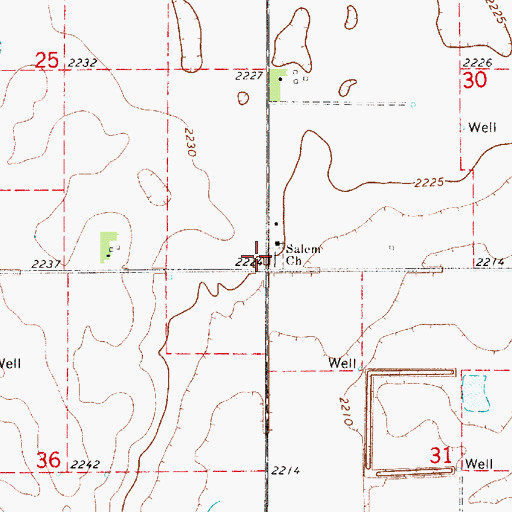 Topographic Map of Salem Church, NE