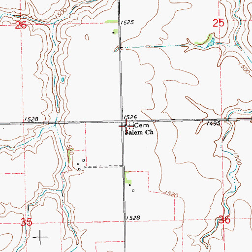 Topographic Map of Salem Church, NE