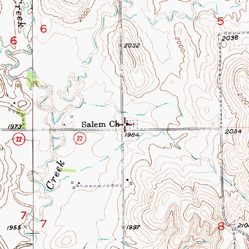 Topographic Map of Salem Church, NE