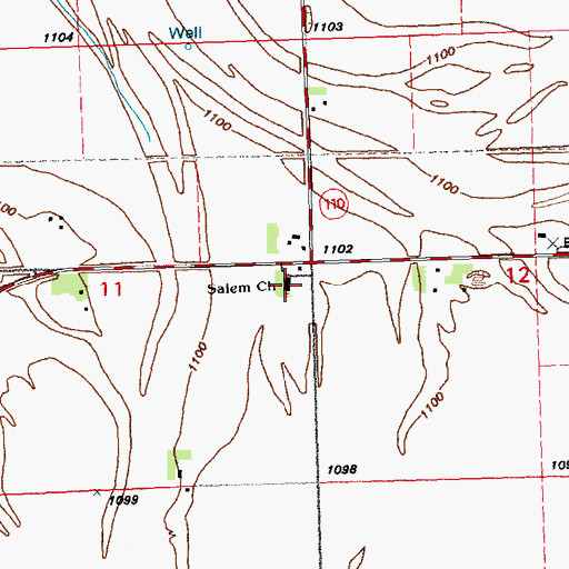 Topographic Map of Salem Church, NE