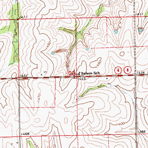 Topographic Map of Salem School, NE