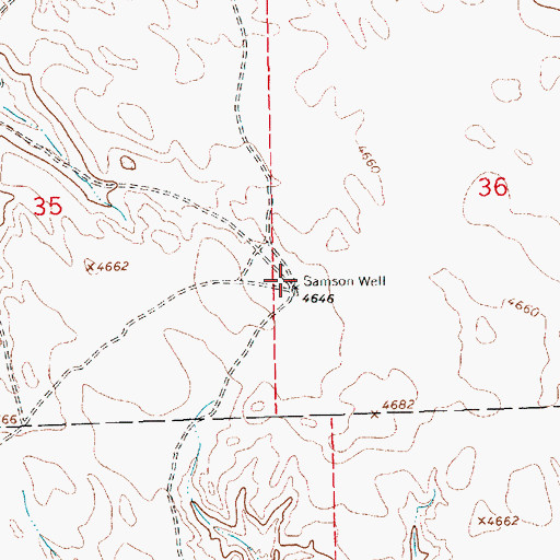 Topographic Map of Samson Well, NE