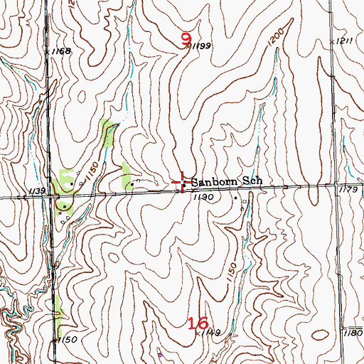 Topographic Map of Sanborn School, NE