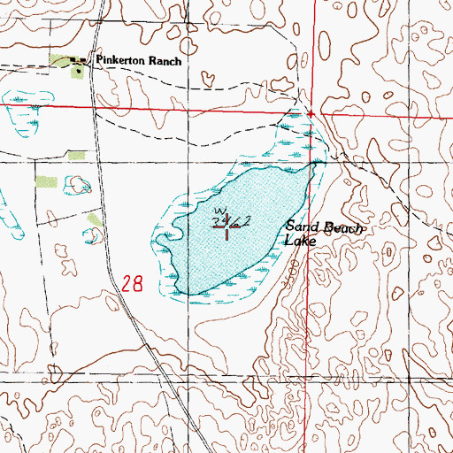Topographic Map of Sand Beach Lake, NE