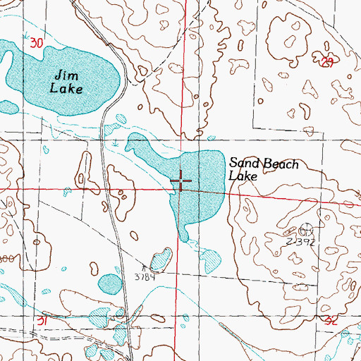 Topographic Map of Sand Beach Lake, NE