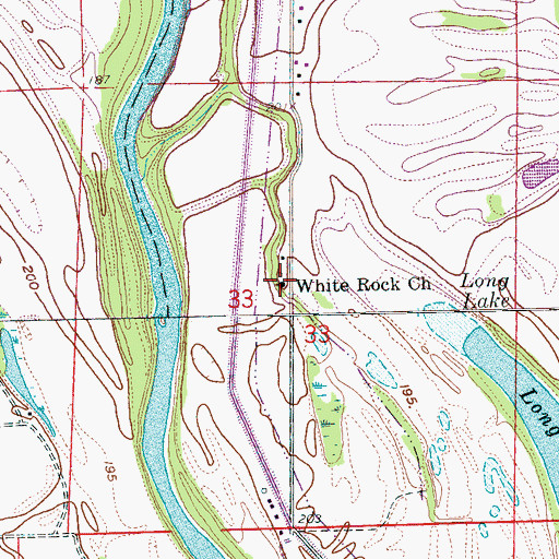 Topographic Map of White Rock Church, AR