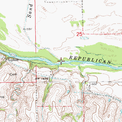 Topographic Map of Sand Creek, NE